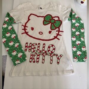 Hello Kitty Authentic Merry Christmas Kids Polo Size 10/12 100% Cotton